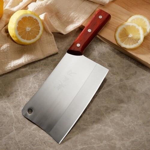 Bone Chop Knife 5mm Blade Kitchen Cleaver Knife Solid Wood Handle Chef Pig Bone Cleaver Chopper Stainless Steel Butcher Knife