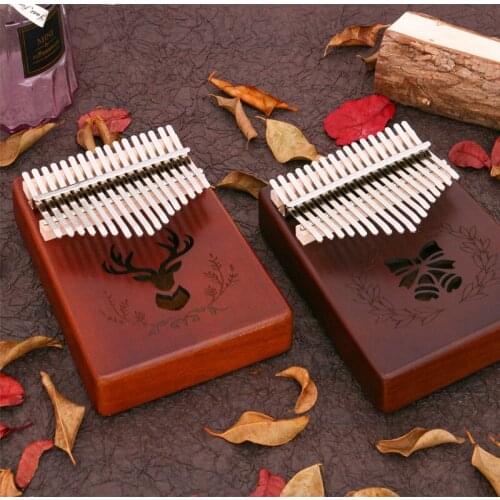 African Mahogany Wood Mbira 17 key Finger Percussion Piano Musical Instruments Sanza Mbira Carlimba Easy Play With Learning Book