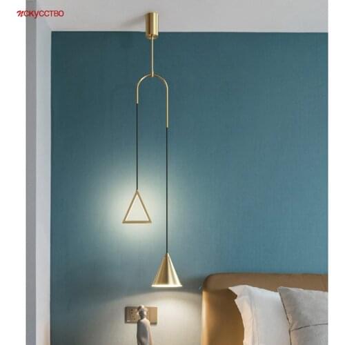 Postmodern Long Hanging Wire 2 Heads Led Pendant Lights Industrial Dining Room Bedroom Decor Hanging Lamp Art Design Fixtures