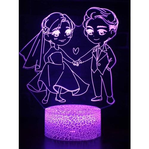 Pierce your heart 3d Night Light with Heart Led Touch Switch Colorful Atmosphere for Home Decoration Light Table Lamp Bedside