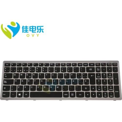 OVY SP Replacement keyboards for lenovo IdeaPad Z500 Z500A Z500G black laptop keyboard silver frame Spanish version repair part