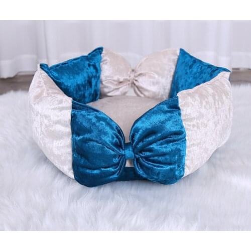 Dog Cave Bow Design Cute Comfortable Pet Puppy Bed Warm Soft Princess bed Lovely cat sleeping bed Top Quality small dog bed