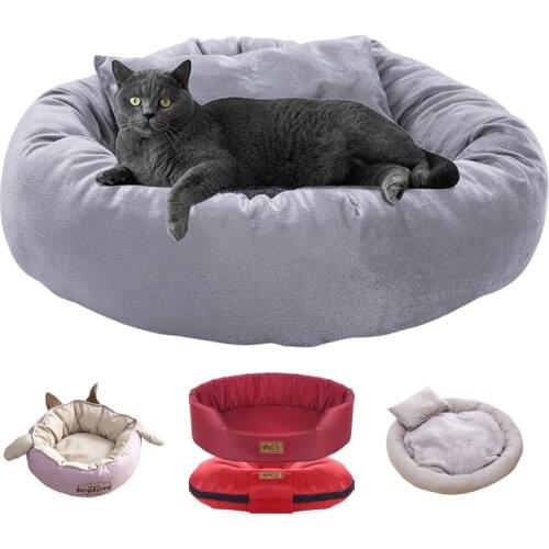 Warm Dog Bed Comfortable Round Cat Nest Winter Sleeping Pet Blanket Soft Dog Sofa Breathable for Small Medium Sized Pets Puppy