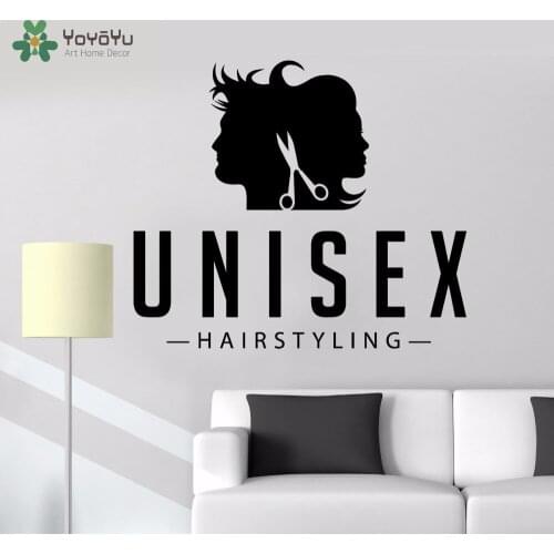 YOYOYU Wall Decal Hairstyling Vinyl Wall Stickers Unisex Hair Salon Decor Quotes Removable Stylist Art Mural Window StickerSY654