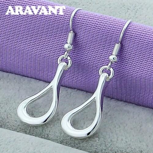 925 Silver Jewelry Hollow Water Drop Earrings For Women Engagement Silver Plated Earring Jewelry