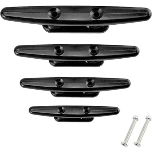 1Pc 4/5/6/8inch Black Nylon Low Flat Cleats Open Base Cleat Kayak Canoe Marine Yacht Mooring Deck Line Rope Tie Boat Accessories