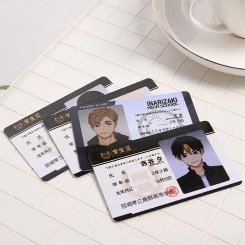 1 Pcs Anime Haikyuu!! Tobio Kageyama Kei Tsukishima Collective Card Student ID Card Comic Fans Cosplay Toys