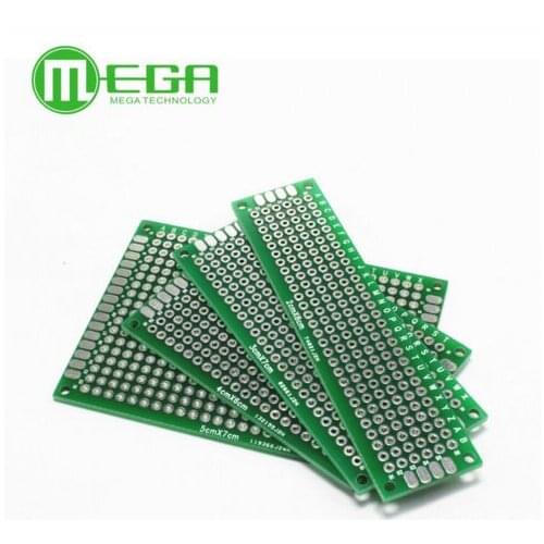 10pcs 5x7 4x6 3x7 2x8cm double Side Copper prototype pcb Universal Board Fiberglass board for Arduino