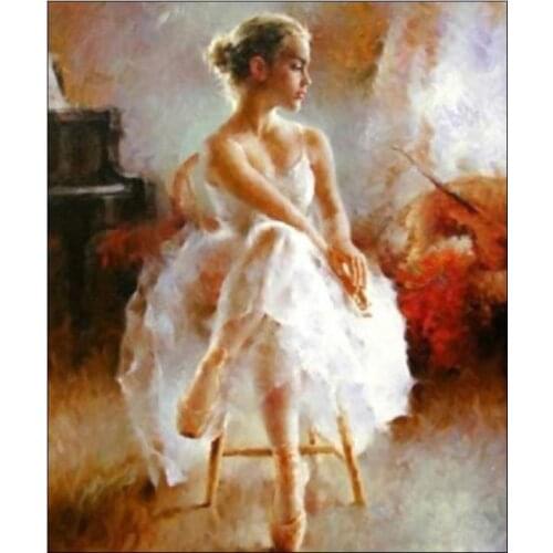 100% Hand Made Impressional Ballet Girl Oil Painting on Canvas for Living Room Wall Decor Figure Art Ballerina