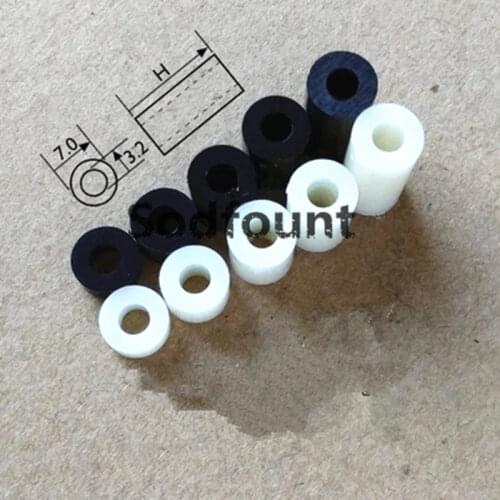 100pcs/lot Round straight-through column ABS Isolation column M4 White Plastic casing Cylindrical nylon screw