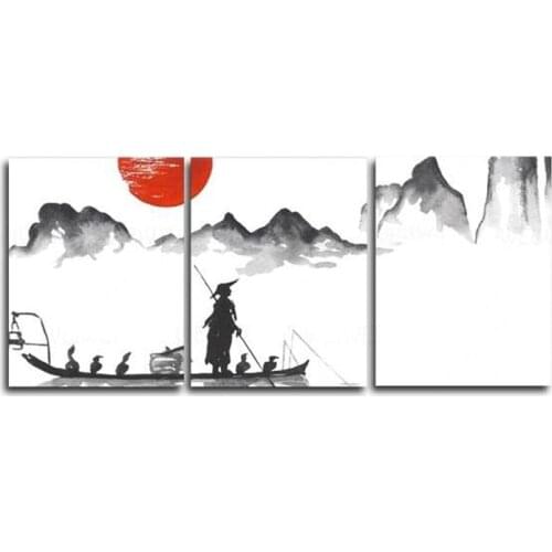 3 Panel Chinese Style Plum Mountain Pictures Home Decor Posters Canvas Wall Art Modern Paintings Living Room Bedroom Decoration