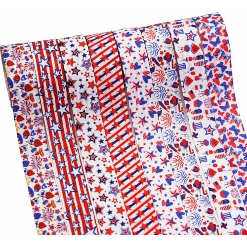 5 yards 1 inch Star geometric pattern handmade DIY heat transfer ribbon webbing threaded belt ribbed ribbon satin ribbon