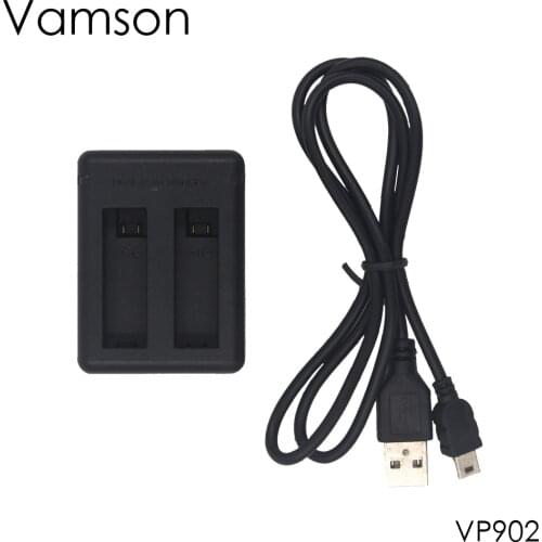 Vamson for GoPro Accessories Dual Charger With USB Port Can Charge 2pcs AHDBT-401 Li-ion Battery For Go Pro Hero 4 Camera VP902