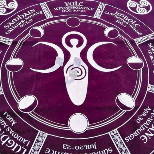 Velvet Pagan Altar Tarot Card Cloth Tablecloth Astrology Tapestry Decoration, Special Design for Playing Tarot Cards