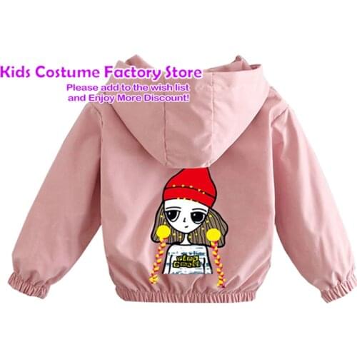 1-10Years Spring Autumn Childrens Outerwear Baby Windbreaker Jacket For Girls Cartoon Children Coats Clothing 2021 New