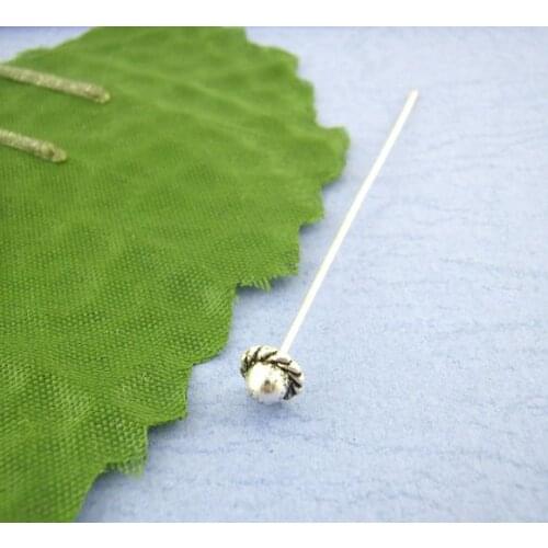 DoreenBeads 30PCs Tibetan Silver Color 3D Hat Head Pin 55mm