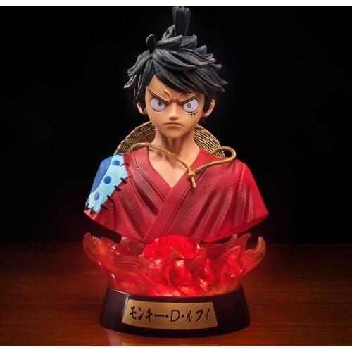 One Piece Action Figure Anime Gk Luffy Zoro Head Bust Pvc Portrait Model Ornament Decoration Toys Childrens Holiday Gifts