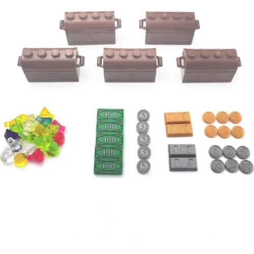 Pirates Private Treasury Gold Bar Diamond Silver Coin Gold Coin Dollar Building Block figures