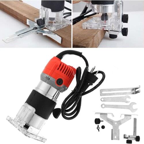 800w 30000rpm Wood Router Tool Combo Kit Electric Woodworking Machines Power Carpentry Manual Trimmer Tools With Milling Cutter
