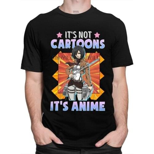 Attack On Titan Mikasa Ackerman Tshirts Men Casual Tee Tops 100% Cotton T Shirts Short Sleeve Otaku Anime Manga T-shirts Gift