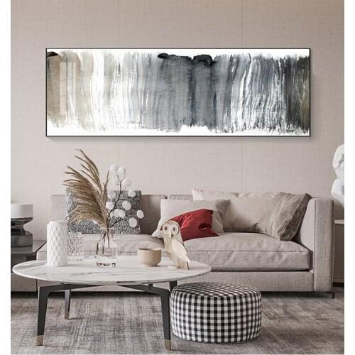 Art Pictures for Living Room Sofa Home Decor Abstract Panoramic Black and White Canvas Paintings Nordic Poster Prints Wall