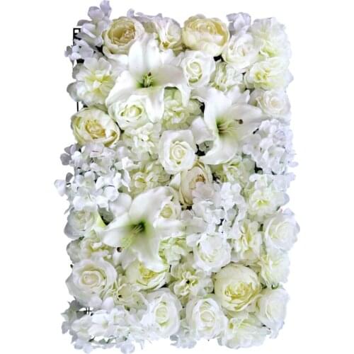 Artificial Rose Peony Lily Flower Wall Panels Vivid Flower Arrangement Wedding Party Decor Photo Props Shop Display,60 x 40cm