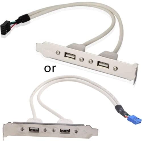 A0NB 2 Port USB 2.0 to 9 Pin MainBoard Header Bracket Extension Cable Houssehold Computer Data Transmission Cable