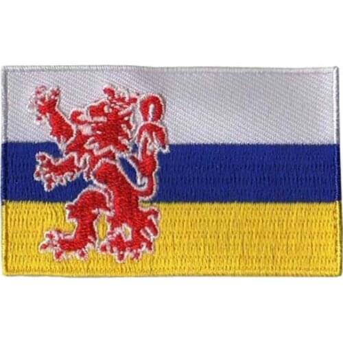 Limburg Flag Embroidery Patch Cotton Labels for Clothing Personalised Material Labels and Iron On Backing MOQ 50pcs