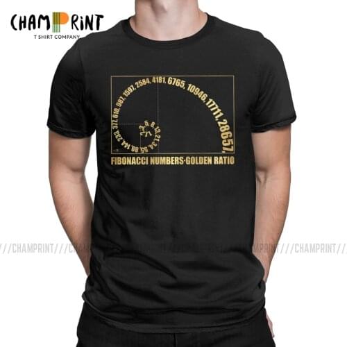 Fibonacci Sequence Numbers Golden Ratio Mens T Shirts Math Technical Geek Cool Tees Round Neck T-Shirt Plus Size Clothing