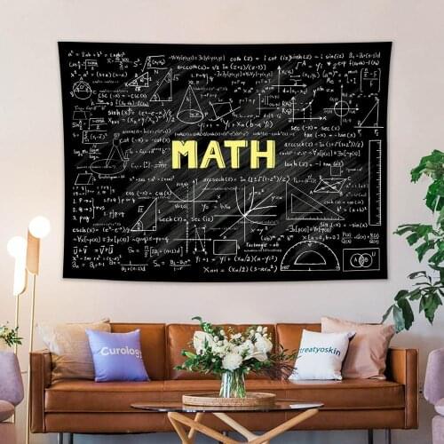 Blackboard Tapestry Wall Hanging Chalkboard Mathematical Formula Art Home Decorations for Bedroom Dorm Decor Wall Tapestry