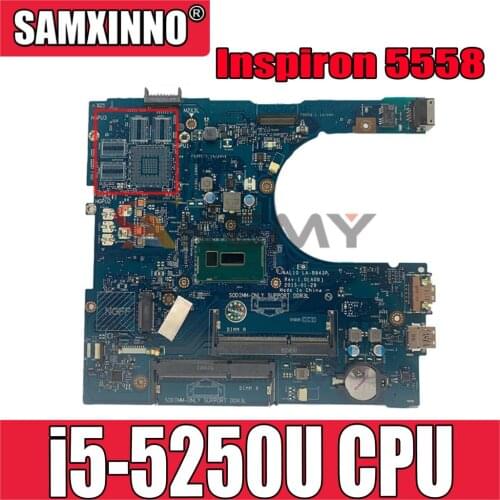 Original Laptop motherboard For DELL Inspiron 5558 Core SR26C i5-5250U Mainboard CN-0XCFXD 0XCFXD AAL10 LA-B843P DDR3