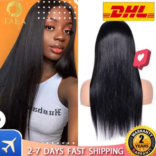 Qing SI Straight Hair Wigs Lace Frontal Wig Brazilian Human Remy Hair 13*4 Front Lace l Pre Plucked with Baby Hair 150% Density