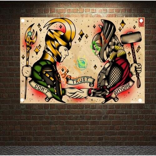 TRUST DON'T ANYONE Tattoo Art Print Posters Banners Wall Chart Senior Art Waterproof Cloth Tapestry Flag Home Decor Upholstery