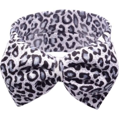 Baby Girls Leopard Big Bow Headbands Turban Bandana Hair Band Kids Soft Stretch Bowknot Head Wrap Toddler Elastic