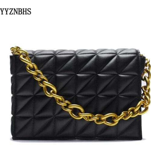 Hot Soft PU Leather Chain Shoulder Bag Retro Casual Women Purses And Handbag Women Black Clutch Tote Bags For Women High Quality