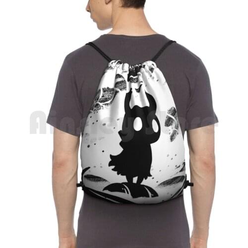 Hollow Knight Inspired Painting-Backpack Drawstring Bag Riding Climbing Gym Bag Knight Hollow Knight Video Game Grubs Hollow