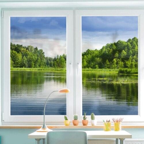 Self-adhesive frosted glass film toilet bathroom sliding door custom window stickers balcony window stickers