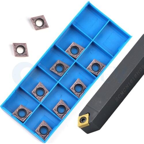 SCMCN1616H09-100 SCMCN2020K SCMCN2525M CNC Lathe Machine External Turning Tools Holder +10Pcs CCMT Carbide Insert Anti Vibration