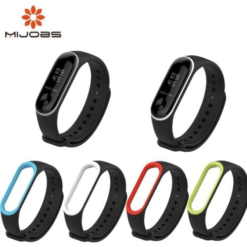 Mijobs Silicone Mi Band 3 Strap Wrist Bracelet Strap Miband3 4 Colorful Strap Wristband Smart Band Mi Band3 For Xiaomi Mi Band 3