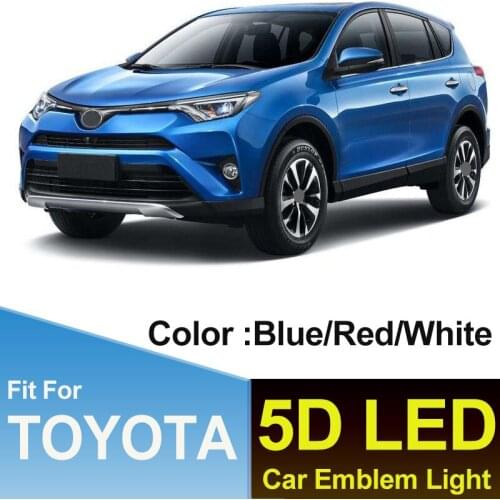 16CM 11CM Light 5D Rear Trunk Automobile Car LED Emblem for RAV4 REIZ PRADO COROLLA CROWN YARIS WISH Daylighting Bulb Marker DR