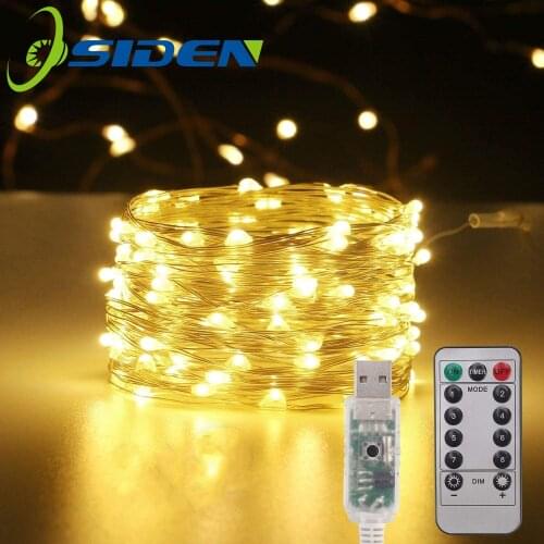 USB LED Fairy Lights String 5M10M20M Holiday Lighting Waterproof Silver Wire With Remote for Christmas Party Wedding Decor