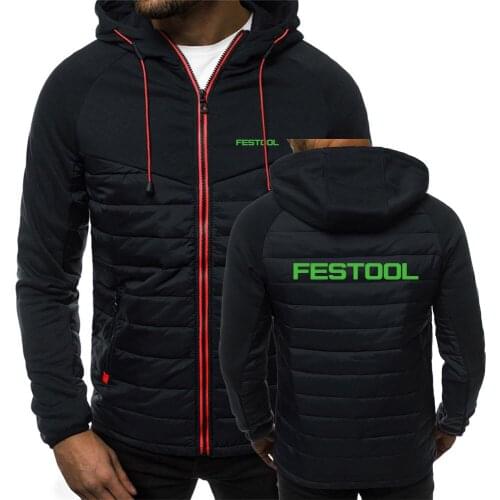 Spring Autumn 2021 Fashion Men‘s Hoodie Festool Tools Printing Hooded Jacket Zipper Warm Fleece Casual Leisure Popular Coats