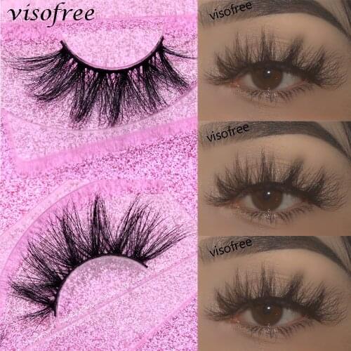 Visofree Makeup Eyelashes 3D Mink Lashes Fluffy Soft Wispy Volume Natural long Cross False Eyelashes Eye Lashes Reusable Eyelash