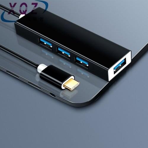USB3.0 HUB 4port Type-c HUB 3.0USB high speed USB splitter gold plated OTG splitter black
