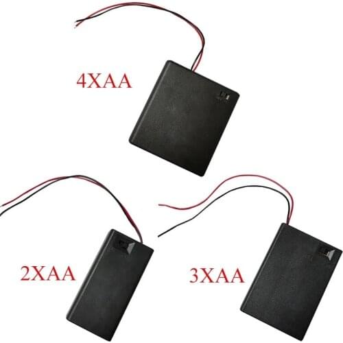 1Pcs 1 2 3 4 x AA Battery Holder Storage Case Box With Switch&Cover for AA Batteries Standard Container