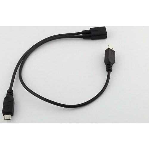 10pcs Micro USB 2.0 Female To Dual 2 Male Splitter Y Extension Data Charger Cable Cord 30cm