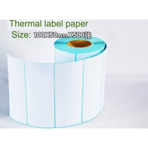 100mm x 50mm x 500 thermal sticker paper thermal barcode paper for thermal printer thermal label paepr