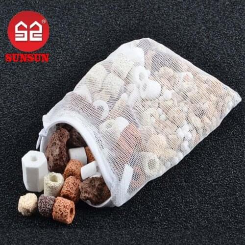 1000g Aquarium Fish Tank Filter Media Ceramic Ring Bio Balls Activated Carbon Purify Water w / filter net bag