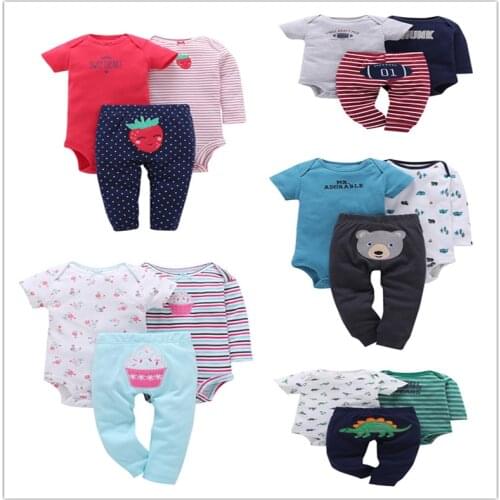 Childrens 3pcs/sets baby bebes boy Fire engines camouflage monkey bodysuit & pant baby girls and baby boys short sets 6M-24M