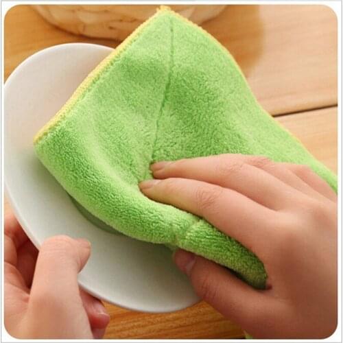 3pcs/lot High Efficient Anti-grease Color Dish Cloth Bamboo Fiber Washing Towel Magic Kitchen Cleaning Wiping Rags